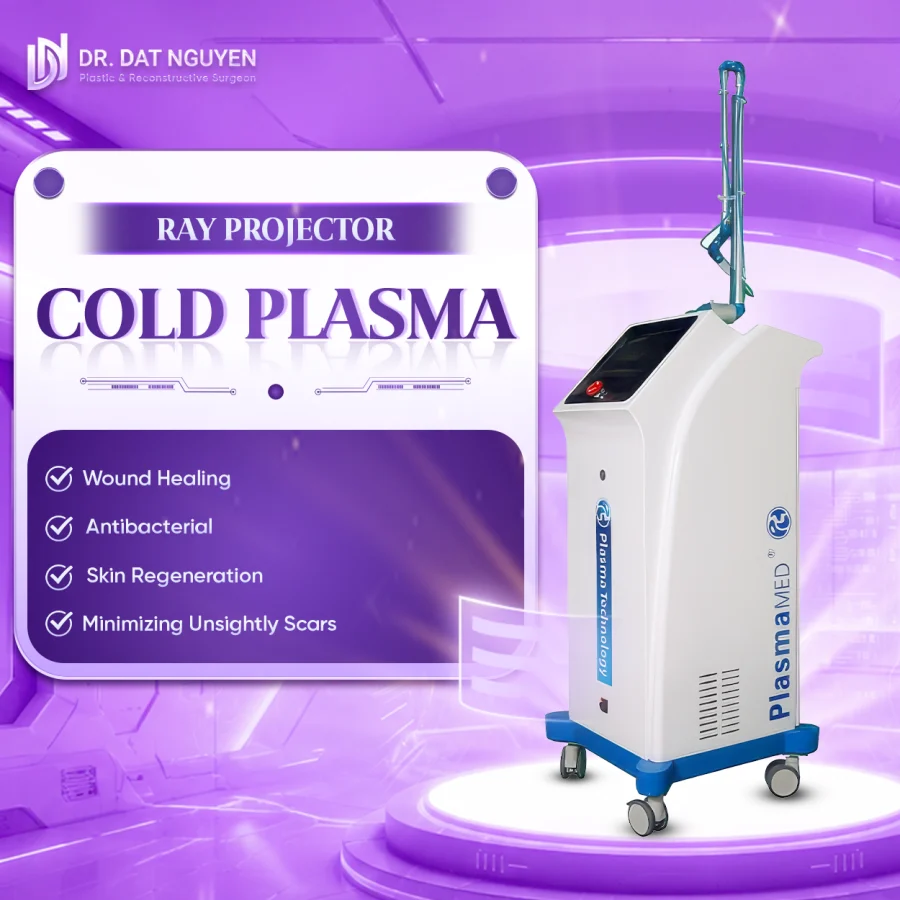 Cold Plasma ray projector for faster scar healing